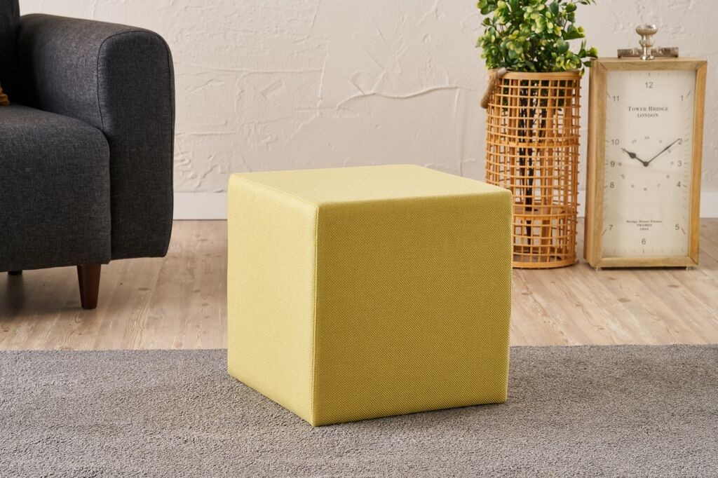 Столче за софа Atelier del Asos, 40x40x40cm, жолто
