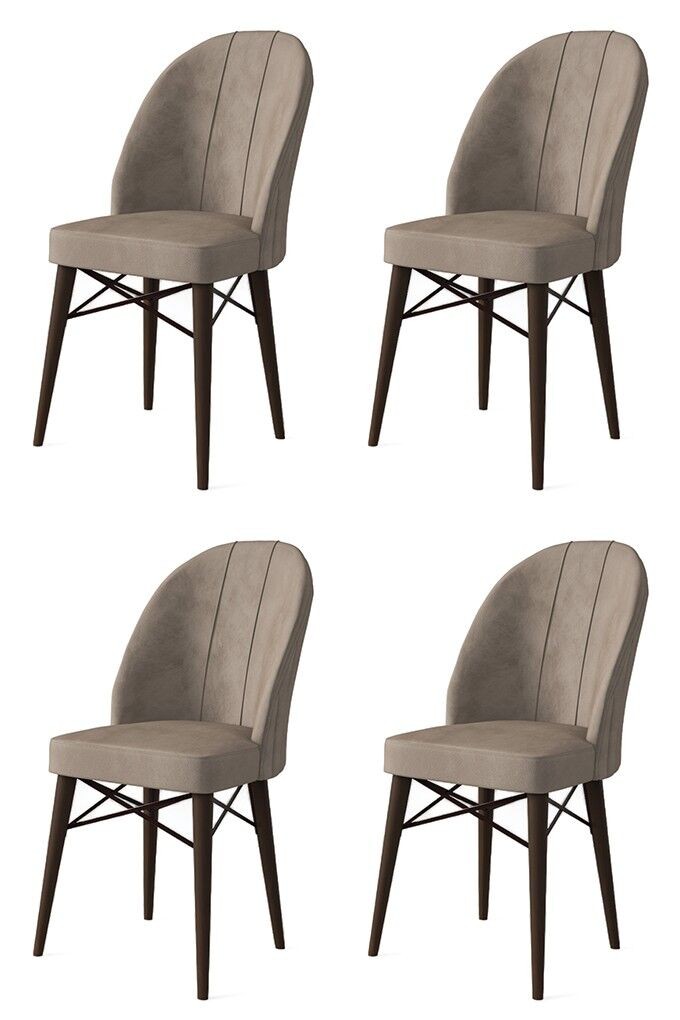 Комплет столчиња Hanah Home Ritim, 44x96x42 см, 4 парчиња, кафеаво-кафеава