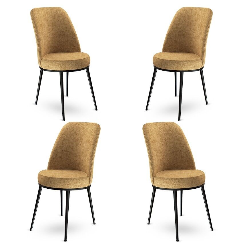 Комплет столчиња Hanah Home Dexa, 45x89x42 см, 4 парчиња, црно-кафеава