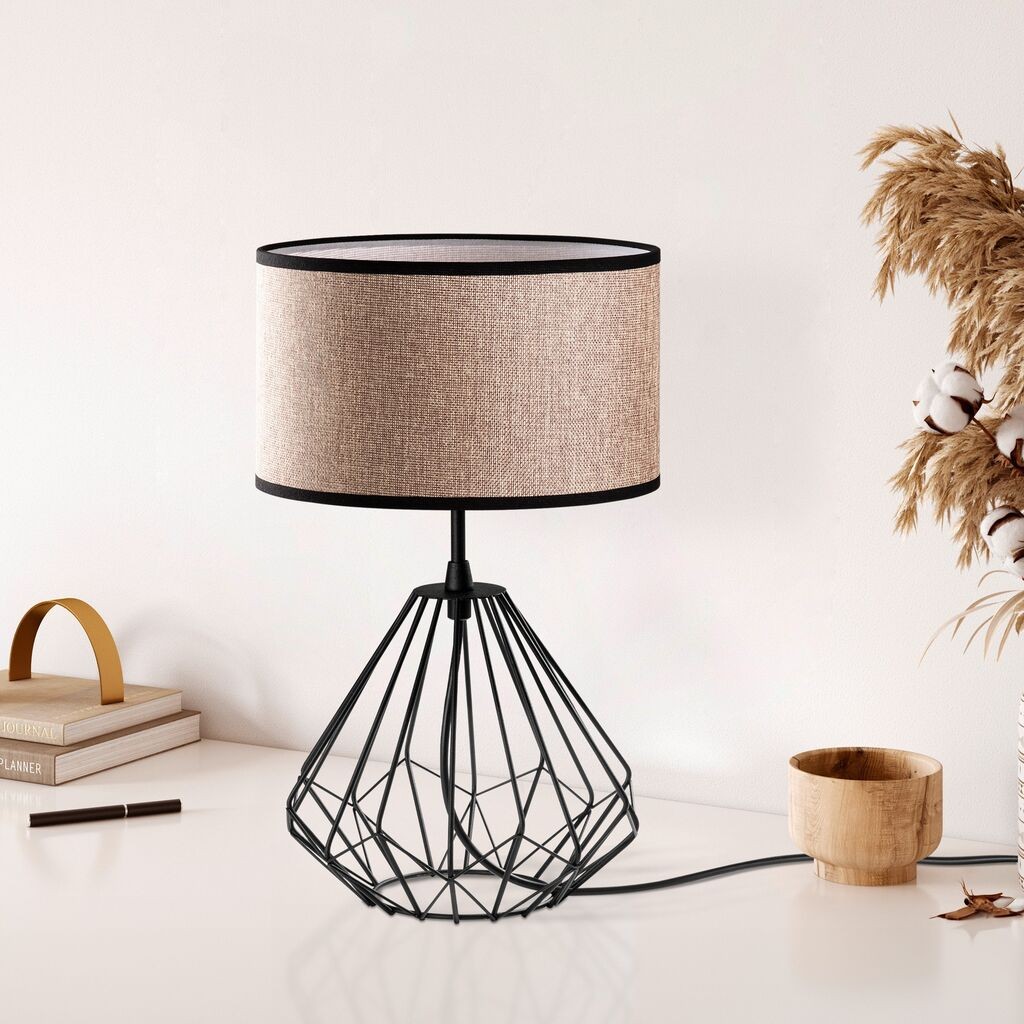 Столна ламба Opviq Diamond-S-707, 25x25x43 см, IP20, црно-кафеава