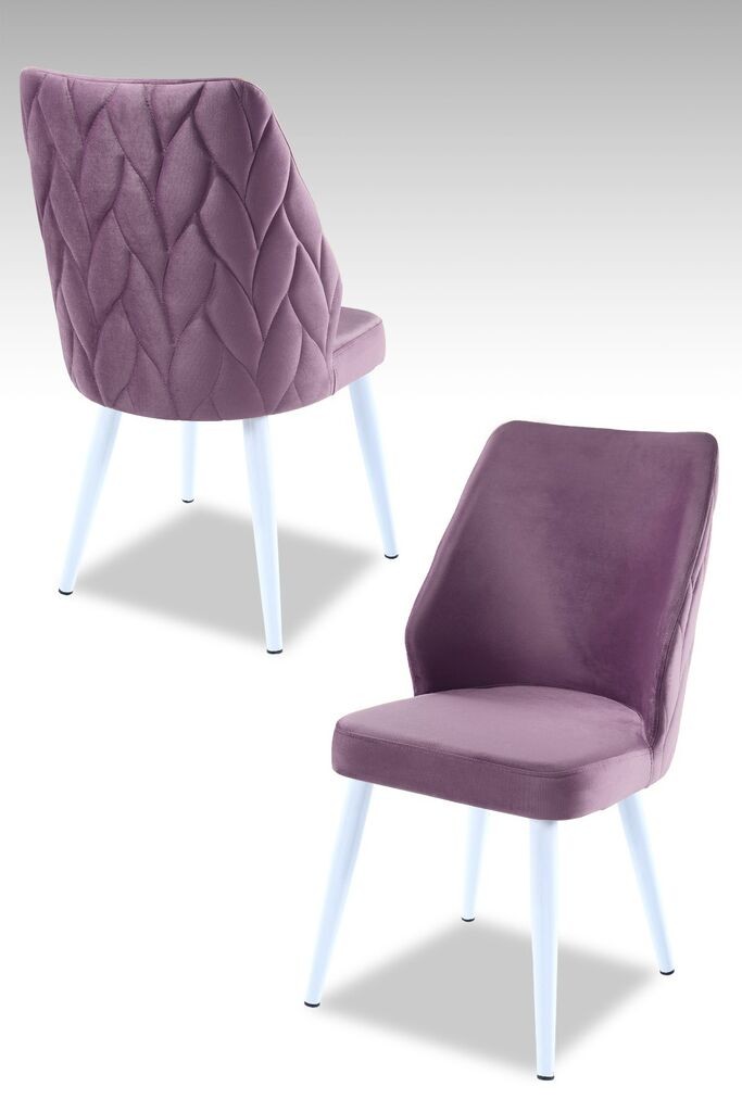 Комплет столчиња Hanah Home Poufy, 48x90x43 см, 2 парчиња, виолетова