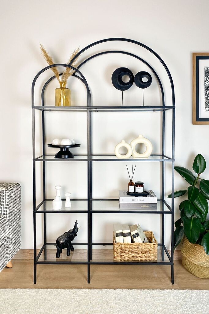 Полица за книги Hanah Home Двојна, 100x175x30 см, црна