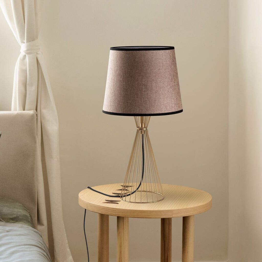 Столна ламба Opviq Telis-5383, 28x28x55 см, IP20, златно-кафеава боја