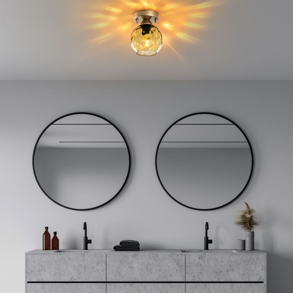 Opviq dzидна светилка Benek-15-14384, 15x15x18cm, IP20, златна боја