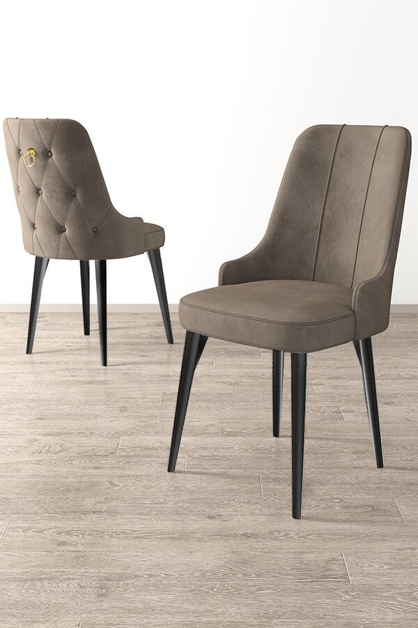 Комплет столчиња Hanah Home Newa, 46x94x46 см, 4 парчиња, црно-кафеава