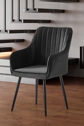 Комплет столчиња Hanah Home Нов, 46x89x44 см, 2 парчиња, Антрацит