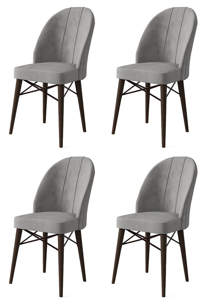 Комплет столчиња Hanah Home Ritim, 44x96x42 см, 4 парчиња, сиво-кафеава