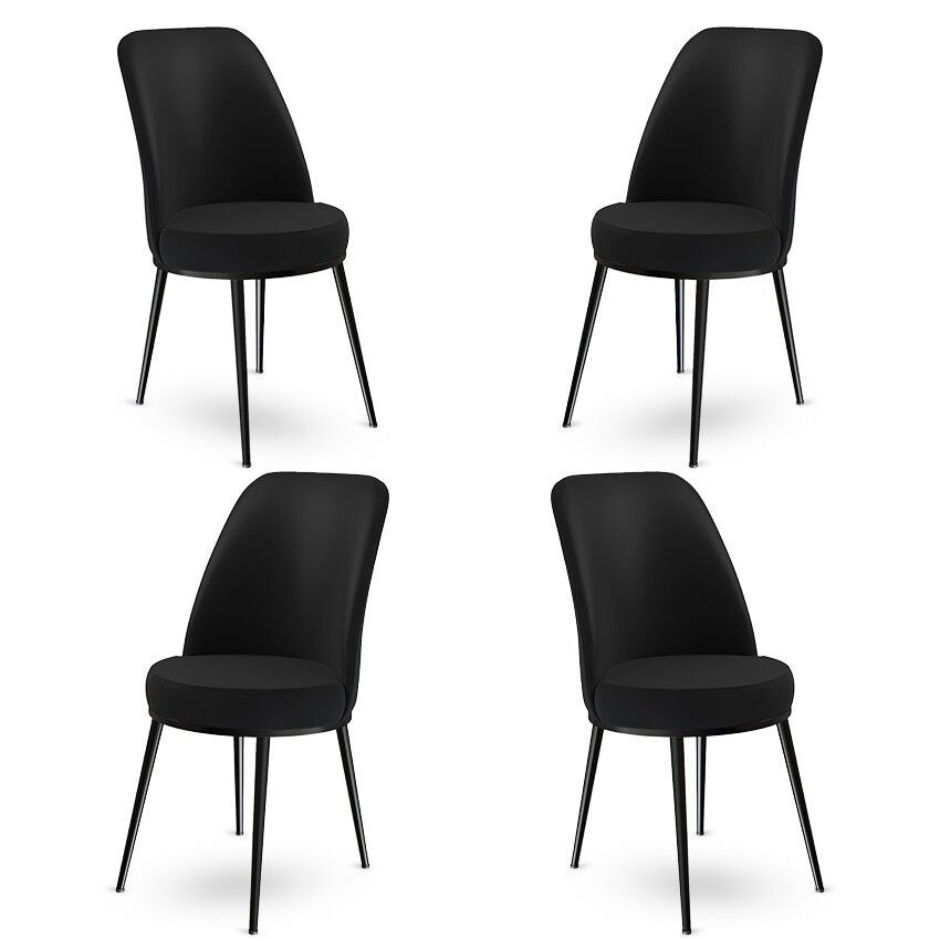 Комплет столчиња Hanah Home Dexa, 45x89x42 см, 4 парчиња, црна