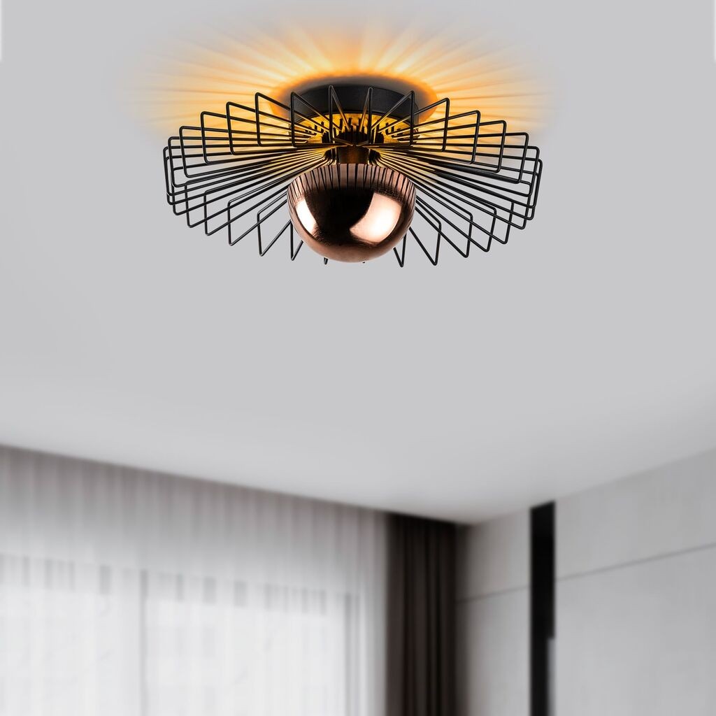 Opviq Luster Kaya-15221, 45x45x18cm, IP20, бакар-црна