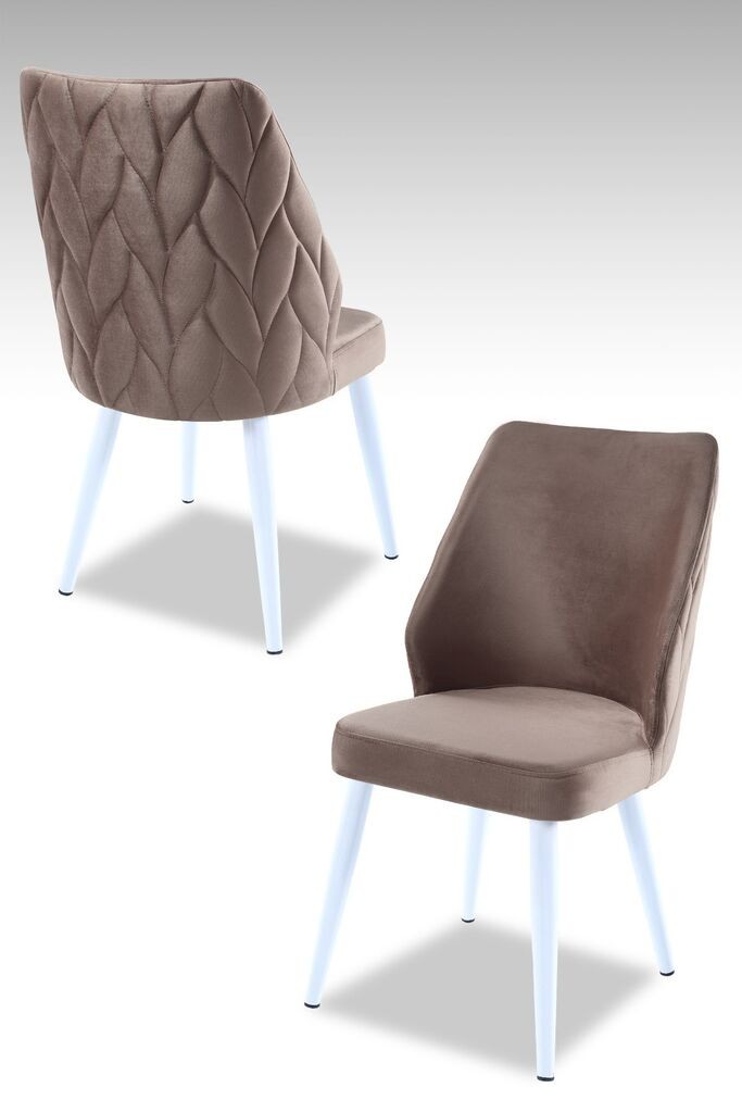 Комплет столчиња Hanah Home Poufy, 48x90x43 см, 2 парчиња, црно-кафеава