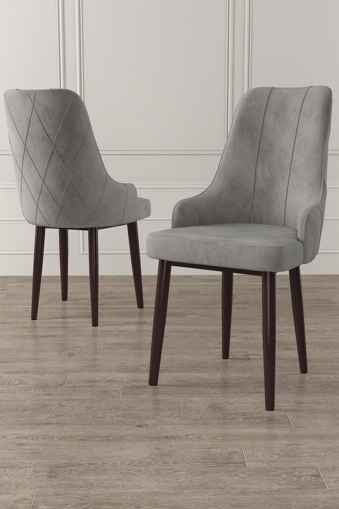 Комплет столчиња Hanah Home Trex, 46x95x42 см, 2 парчиња, сиво-кафеава