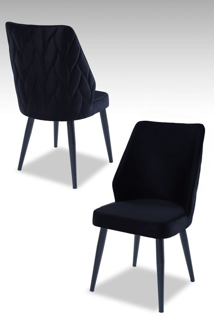 Комплет столчиња Hanah Home Poufy, 48x90x43 см, 2 парчиња, црна