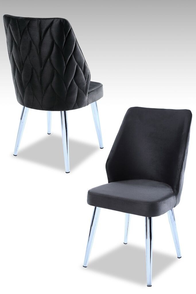 Комплет столчиња Hanah Home Poufy, 48x90x43 см, 2 парчиња, црна