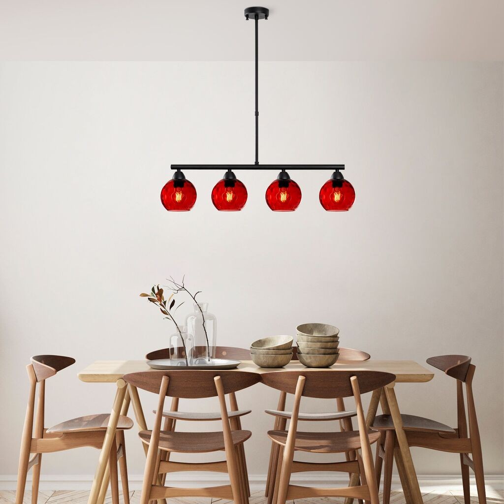 Opviq Luster Benek-15-14431, 80x15x80cm, IP20, црно-црвена