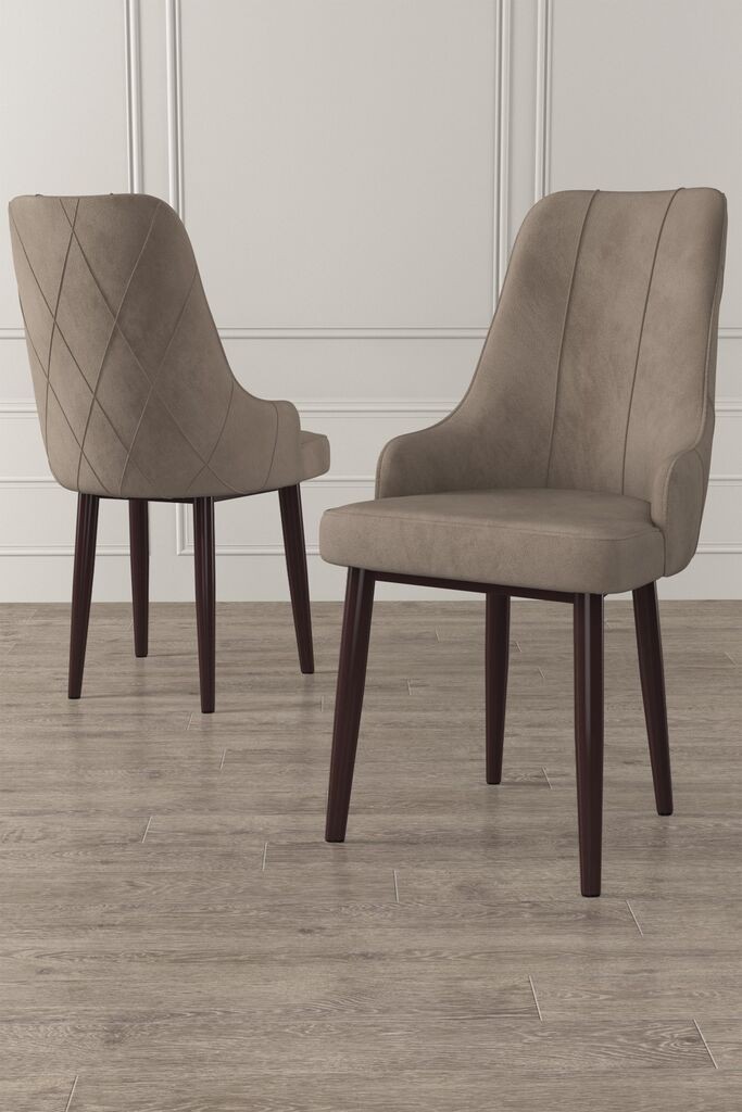 Комплет столчиња Hanah Home Trex, 46x95x42 см, 6 парчиња, кафеаво-кафеава