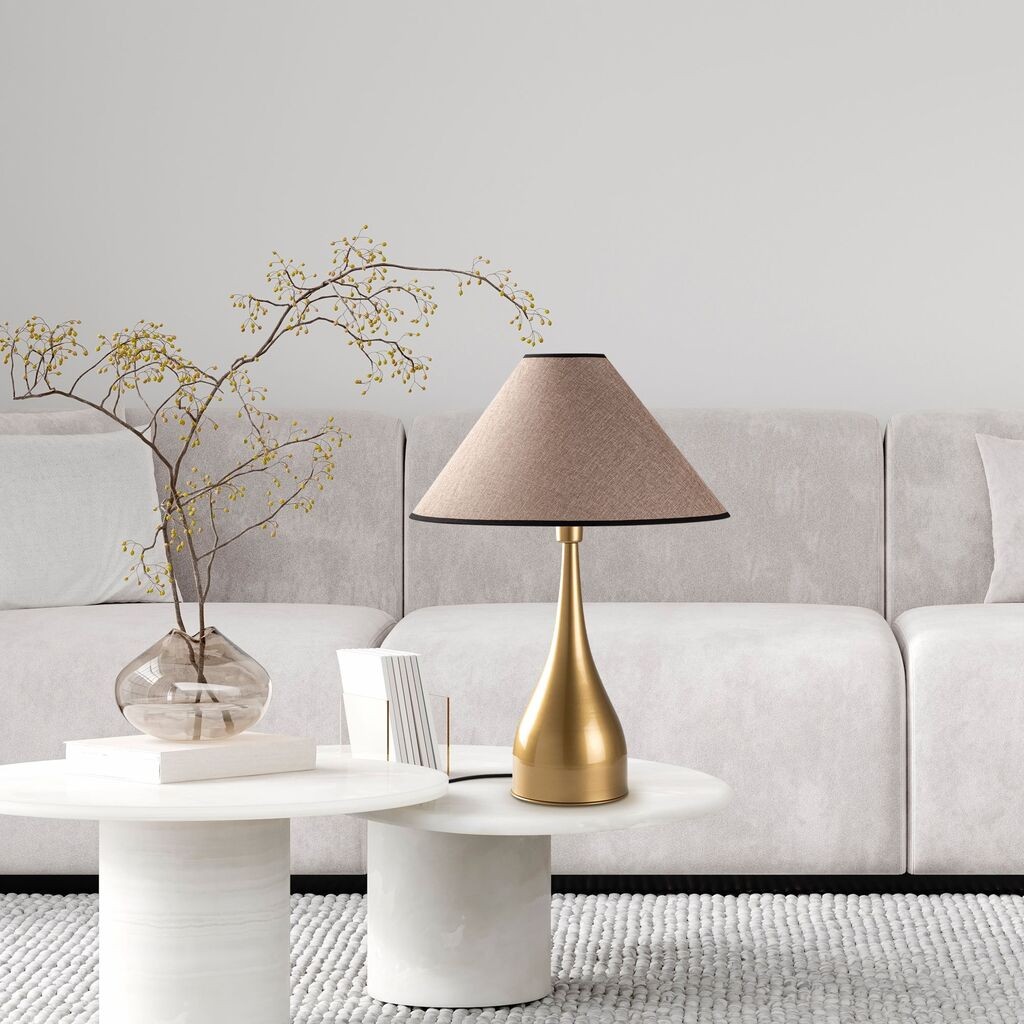 Столна ламба Opviq Luna-15273, 50x50x68 см, IP20, златно-кафеава боја