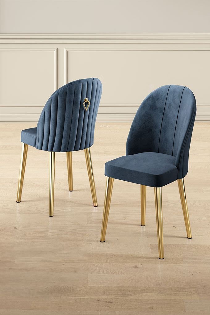 Комплет столчиња Hanah Home Mara, 44x90x42 см, 6 парчиња, антрацит-сребрена боја