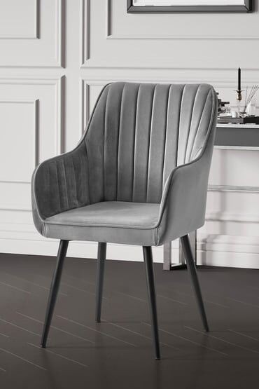 Комплет столчиња Hanah Home Нов, 46x89x44 см, 2 парчиња, Антрацит