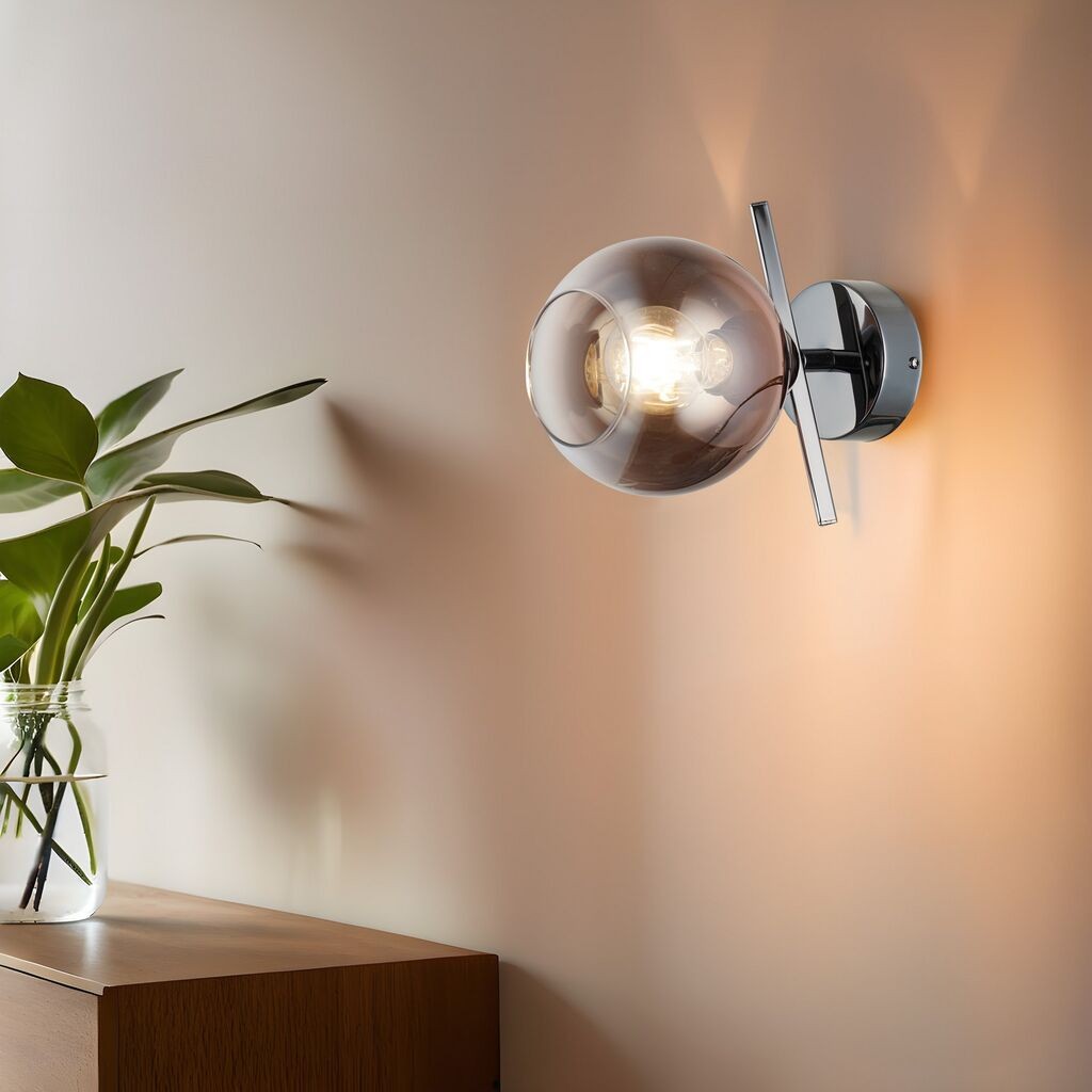 Opviq dzидна светилка Bena-87-19, O15, 12.5cm10x10x3cm, IP20, сребрена боја