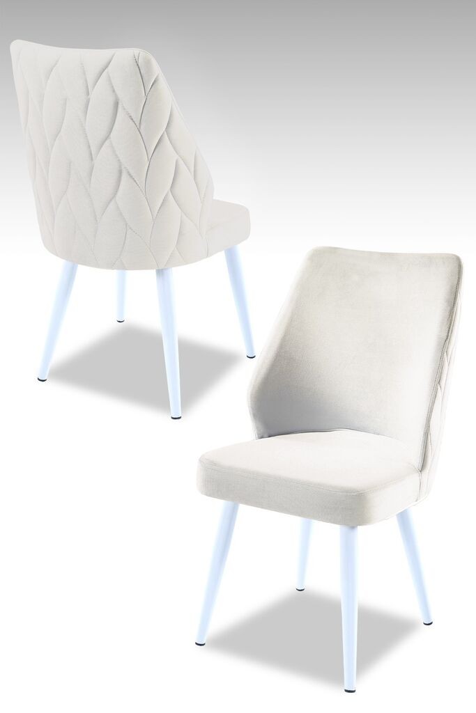 Комплет столчиња Hanah Home Poufy, 48x90x43 см, 4 парчиња, кремасто-бела