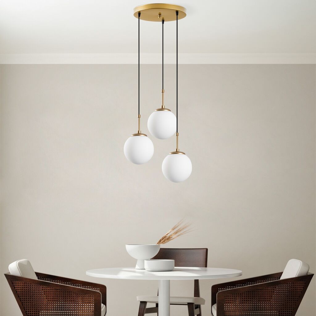 Opviq Luster Orbital-20-14047, 45x45x120cm, IP20, бело-златна боја