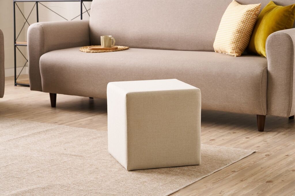 Столче за софа Atelier del Asos, 40x40x40cm, сиво