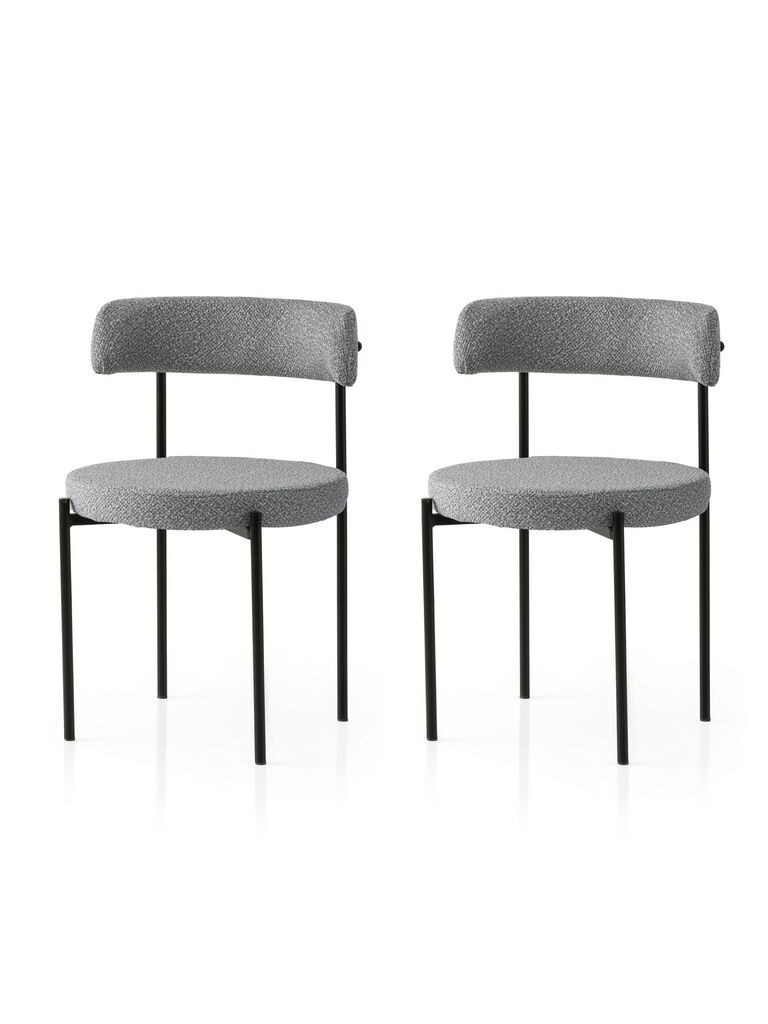 Комплет столчиња Hanah Home Gini, 48,5x75,5x50,5 см, 2 парчиња, црно-сива