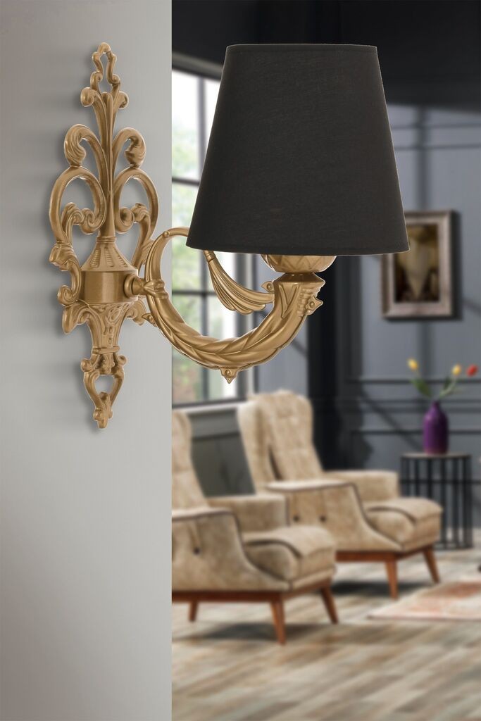 Opviq dzидна светилка Lily, 15x10x13cm, IP20, златно-црни бои