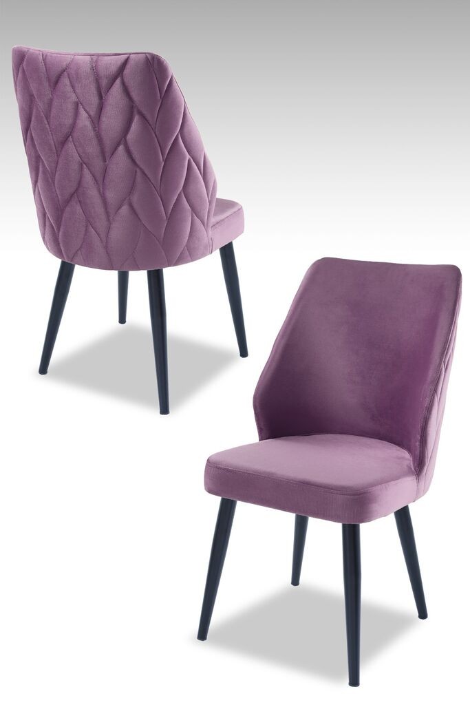 Комплет столчиња Hanah Home Poufy, 48x90x43 см, 2 парчиња, виолетова