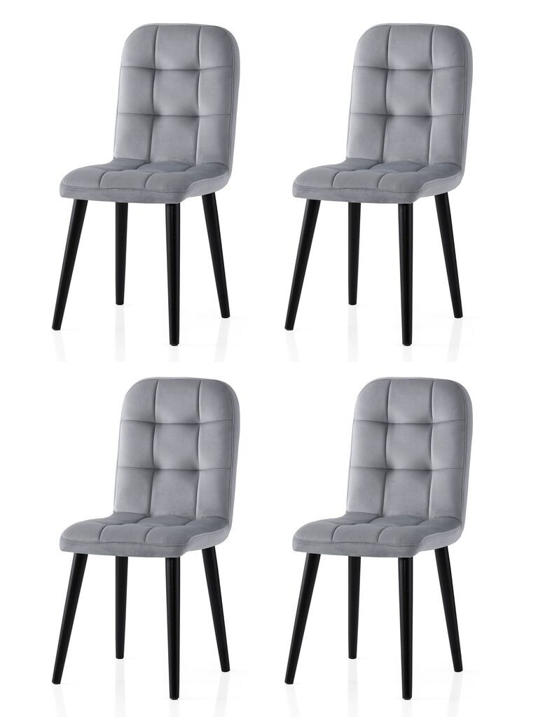 Комплет столчиња Hanah Home Retro, 41x88x51 см, 4 парчиња, сиво-црни