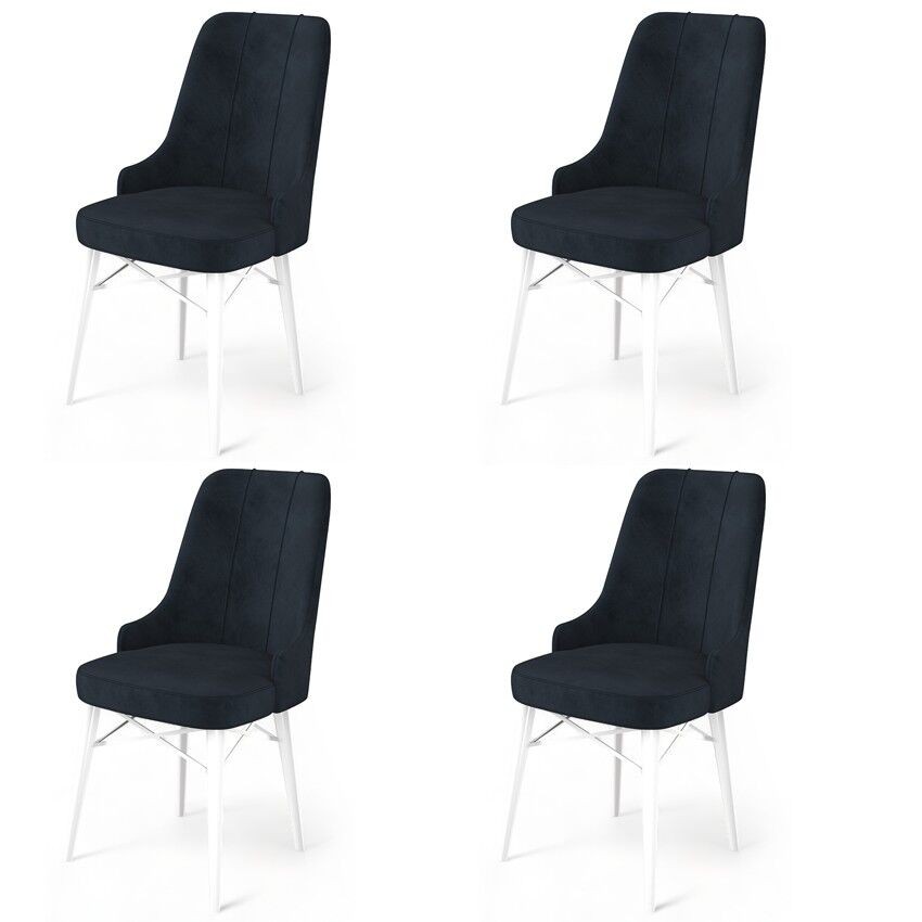 Комплет столчиња Hanah Home Pare, 46x94x46 см, 4 парчиња, антрацит-кафеава