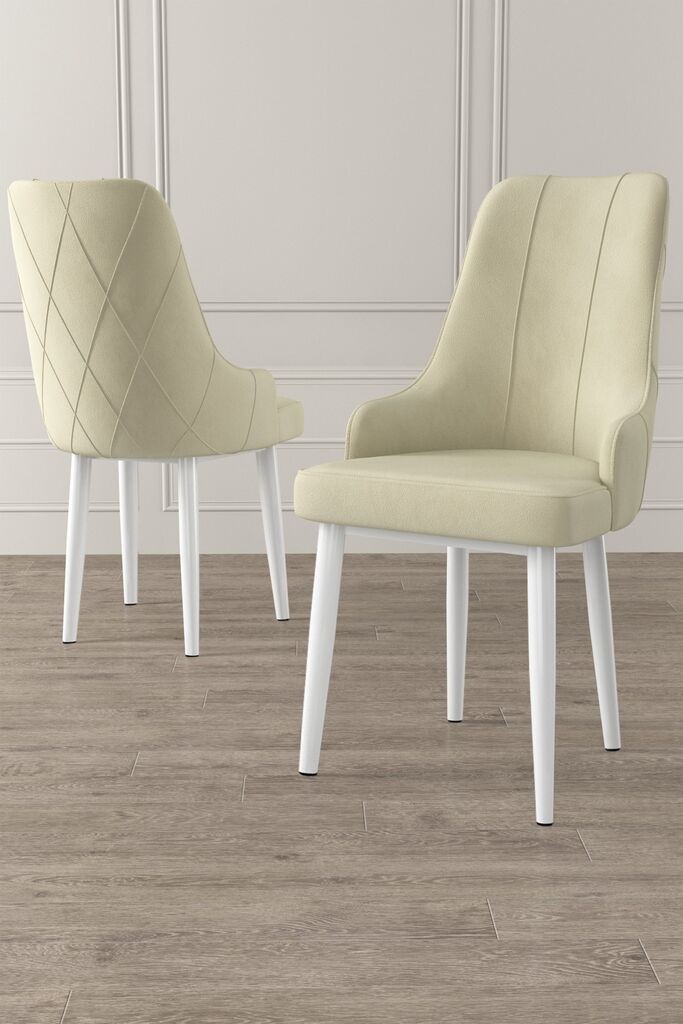 Комплет столчиња Hanah Home Trex, 46x95x42 см, 4 парчиња, крем-црна боја