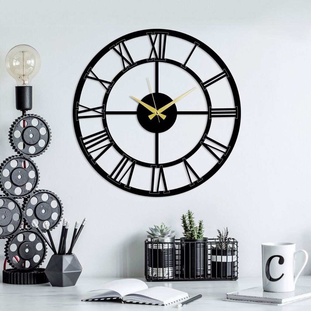 Wallity dzиден часовник Пари, 49x49 см, црн