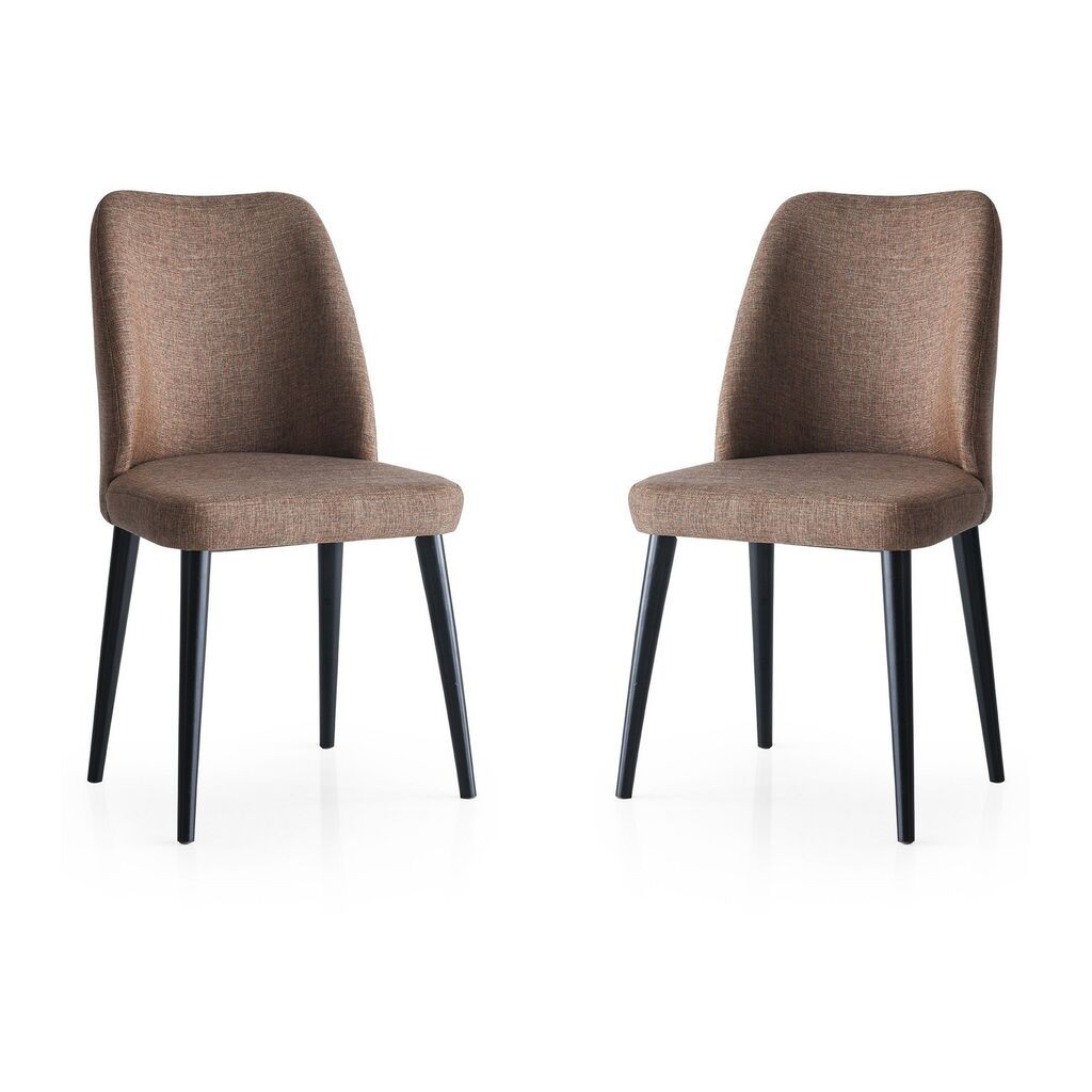 Комплет столчиња Hanah Home Luna, 49x52x90 см, 2 парчиња, кафеава