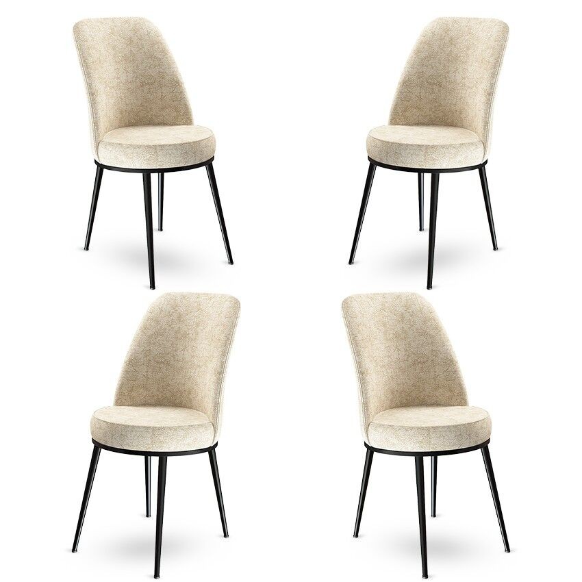 Комплет столчиња Hanah Home Dexa, 45x89x42 см, 4 парчиња, крем-црна боја