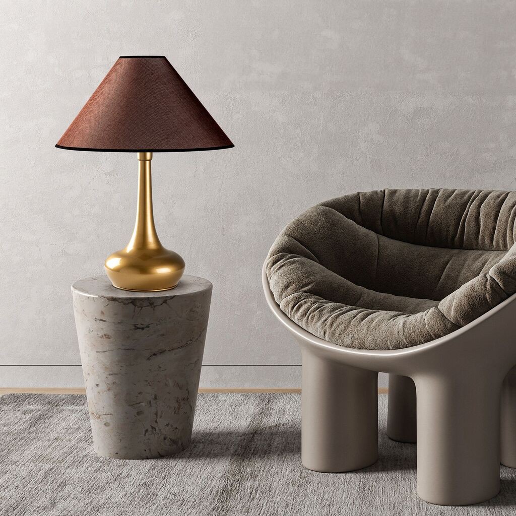 Столна ламба Opviq Luna-15258, 50x50x63 см, IP20, кафеаво-златна боја