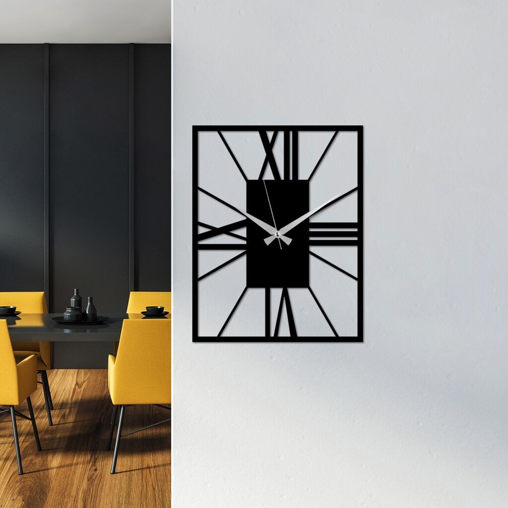 Wallity dzиден часовник без подлога, 49x38 см, црн