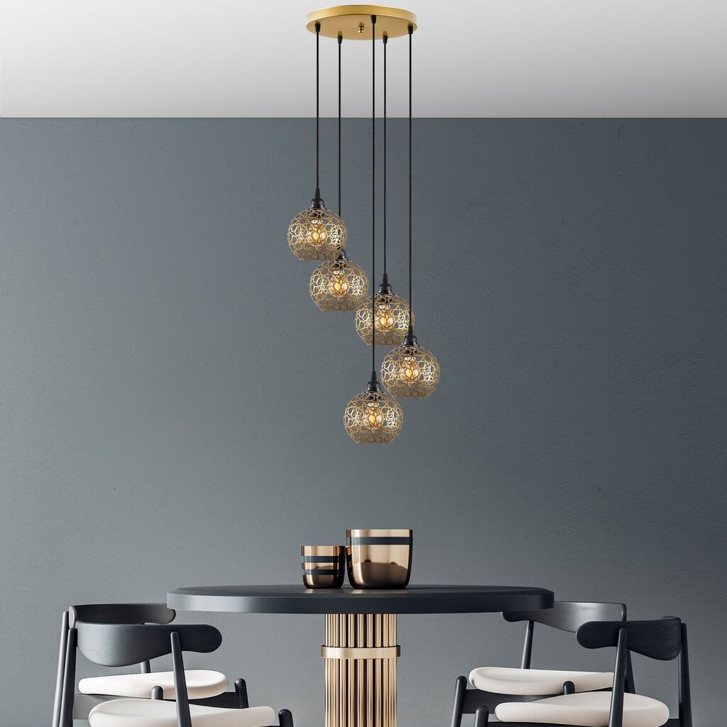 Opviq Luster Selcuklu-Mr-790-1, 60x60x111cm, IP20, златна боја