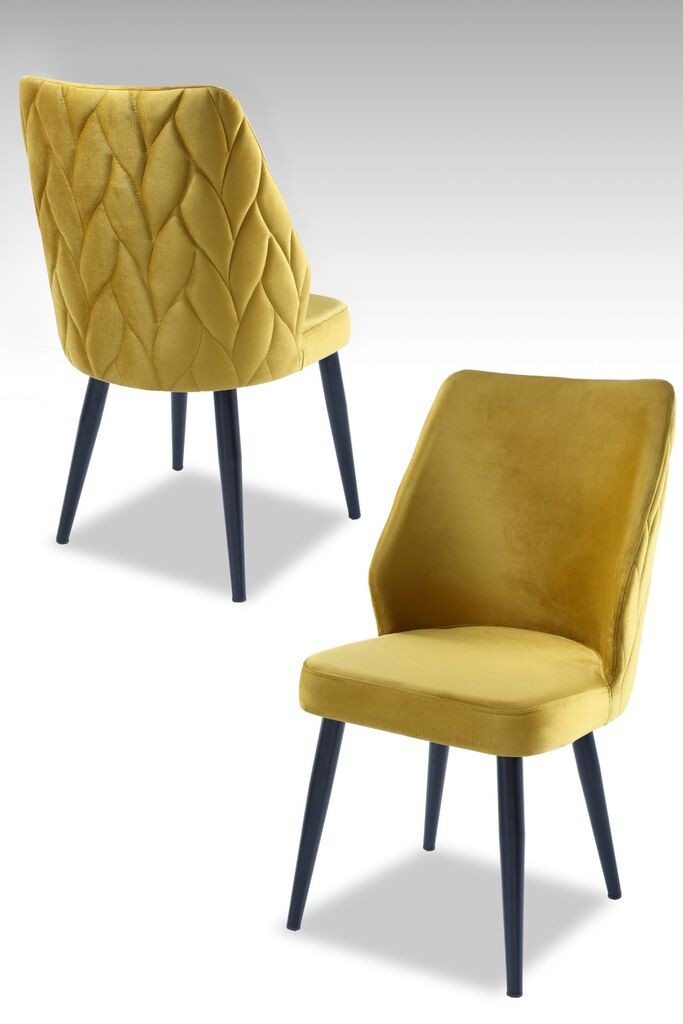 Комплет столчиња Hanah Home Poufy, 48x90x43 см, 2 парчиња, жолта