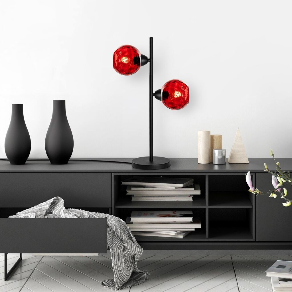 Столна ламба Opviq Benek-15-14551, 36x18x58 см, IP20, црно-црвена