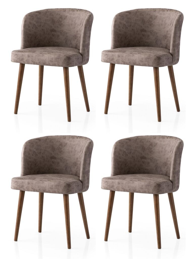 Комплет столчиња Hanah Home Zen, 57x81x57 см, 4 парчиња, кафеава