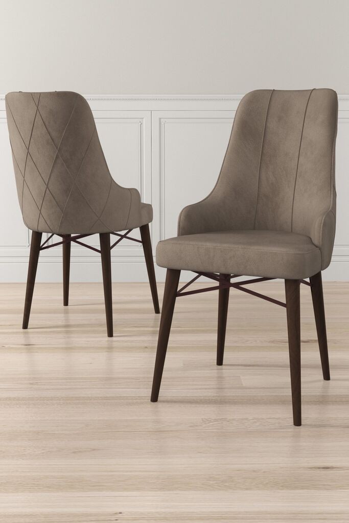 Комплет столчиња Hanah Home Neta, 46x95x42 см, 6 парчиња, кафеаво-кафеава