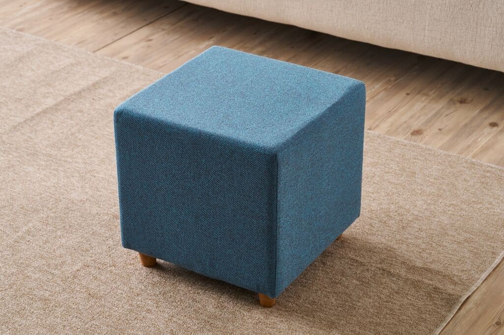 Столче за софа Atelier del Olympos, 40x40x40cm, сино