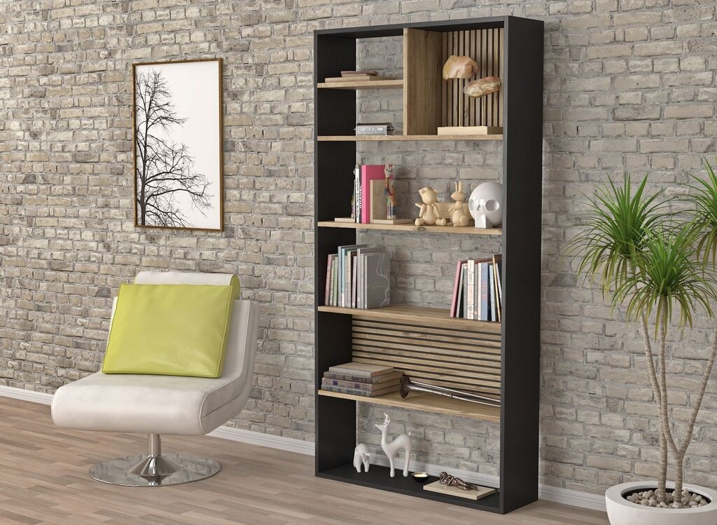 Полица за книги Hanah Home FRN-9013, 90x180x25 см, кафеава