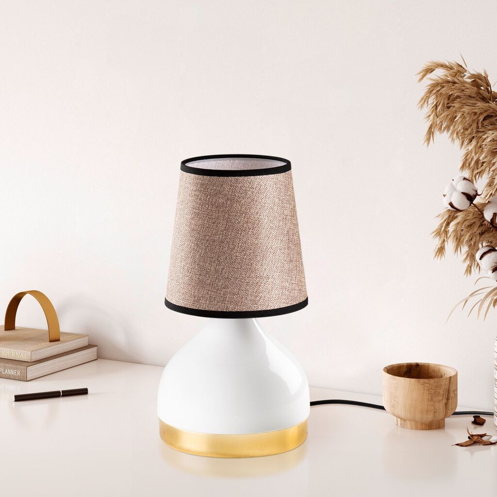 Столна ламба Opviq 8022, 17x17x33 см, IP20, кафеаво-бела