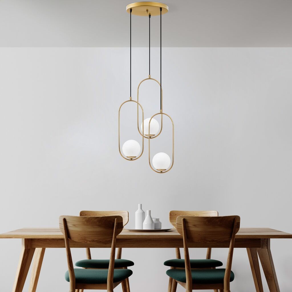 Opviq Luster Mudoni-Mr-935-1, 44x44x115cm, IP20, бело-златна боја