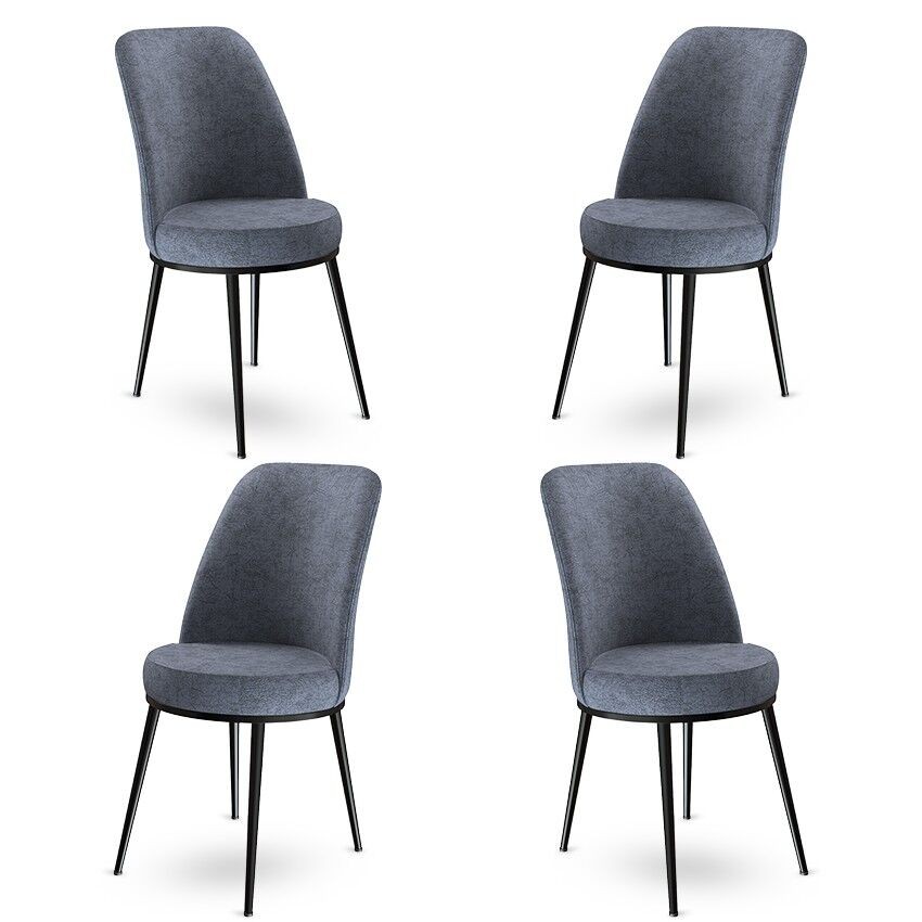 Комплет столчиња Hanah Home Dexa, 45x89x42 см, 4 парчиња, темно сива боја