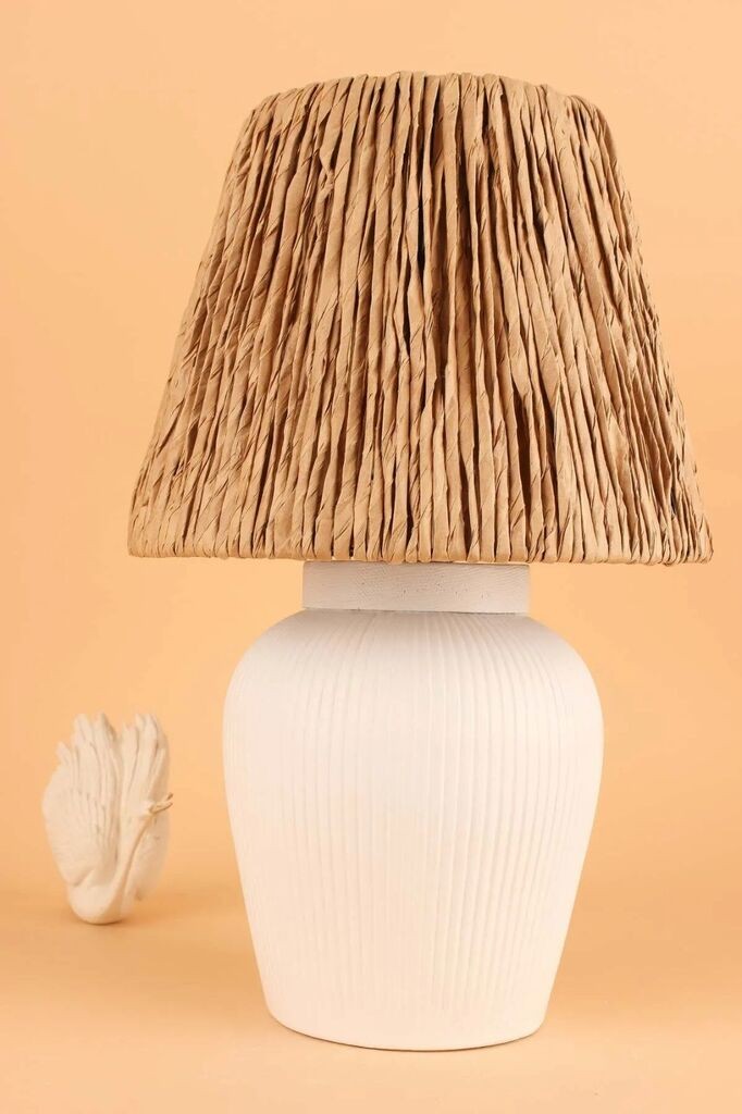 Столна ламба Opviq YL651, 25x20x40 см, IP20, крем-бела