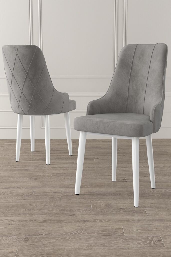 Комплет столчиња Hanah Home Trex, 46x95x42 см, 6 парчиња, сиво-бели