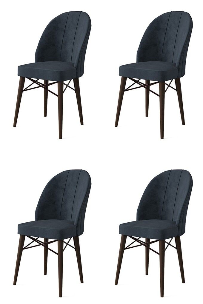 Комплет столчиња Hanah Home Ritim, 44x96x42 см, 4 парчиња, антрацит-црна